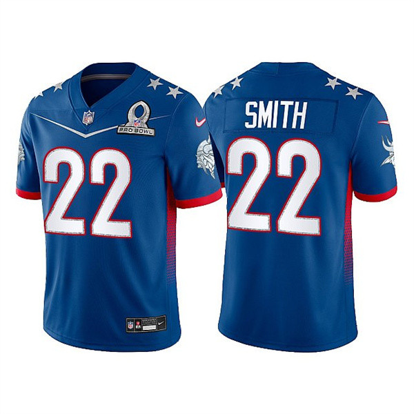 Men’s Minnesota Vikings #22 Harrison Smith 2022 Royal NFC Pro Bowl Stitched Jersey